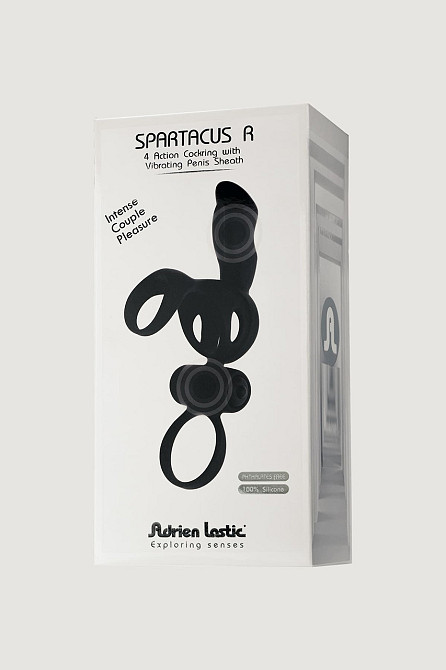 Вибро-насадка на пенис и мошонку Adrien Lastic Spartacus R черная Sex Aura Киев - изображение 4