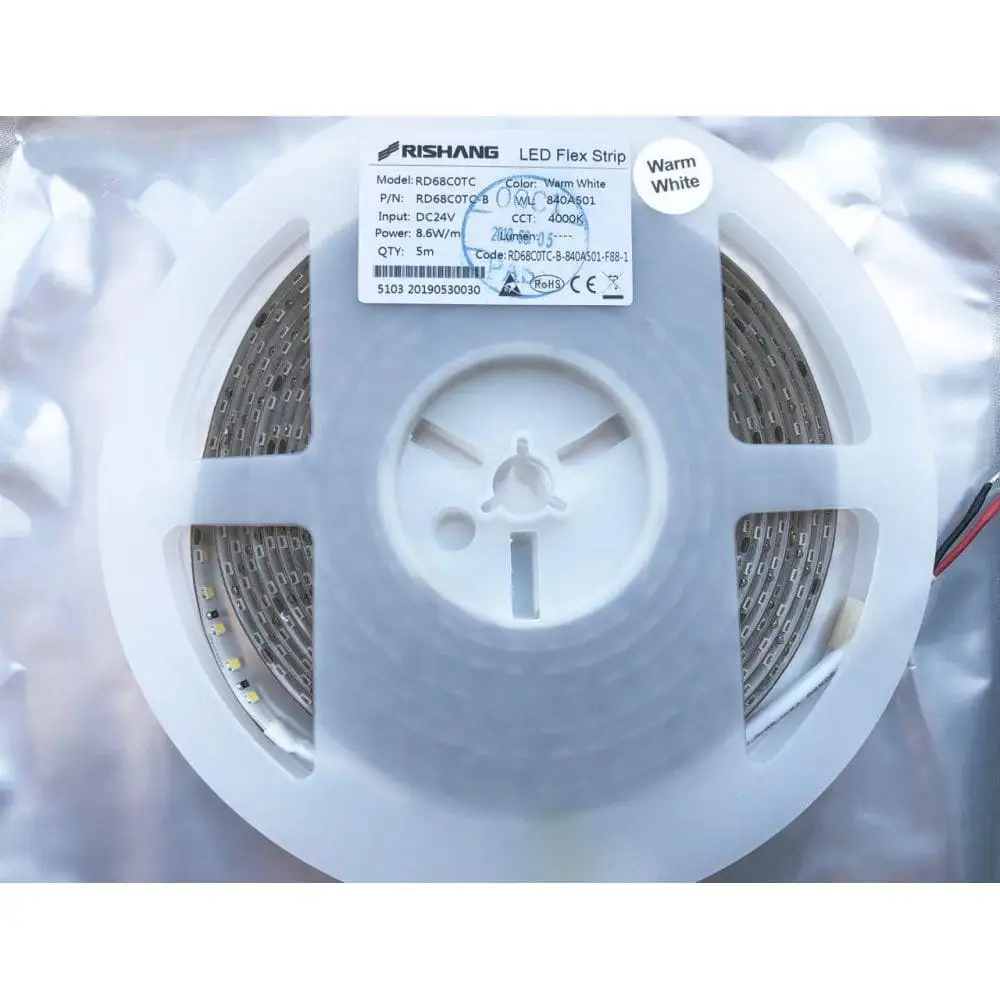 RISHANG LED стрічка RD68C0TC-B, 3000K, 8.6W, 2835, 120 шт, IP65, 24V, 710LM Коломия - фото 4