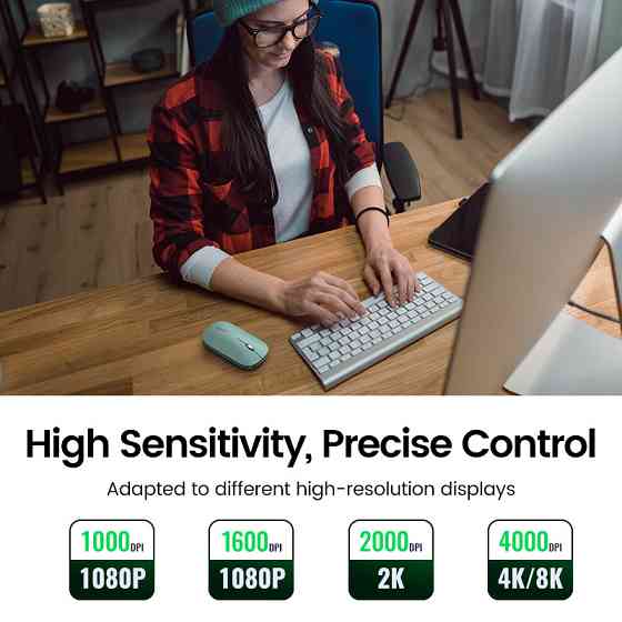 Маніпулятор миша бездротова UGREEN MU001 Portable Wireless Mouse Green Одеса