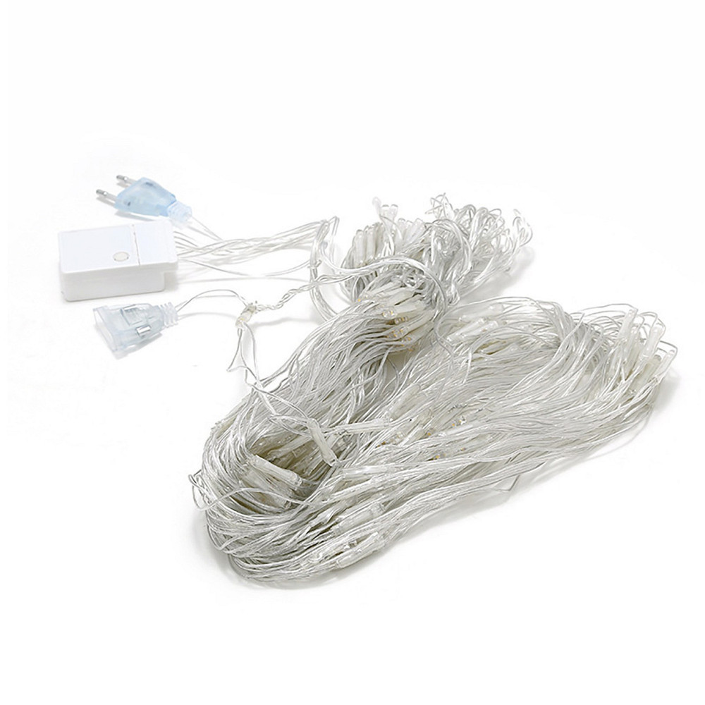 Гірлянда світлодіодна новорічна тепла біла Сітка 120 LED 1.7x1.5м святкова прикраса Київ - фото 1