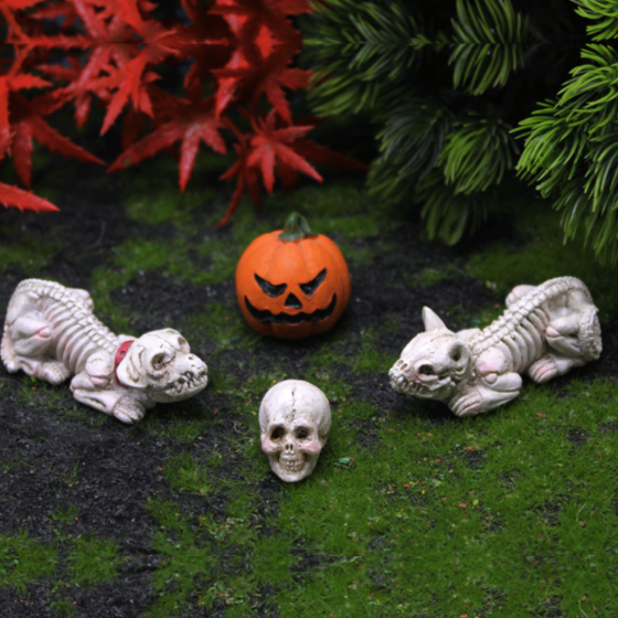 Тыква и скелеты, 4 шт Фигурки из полистоуна Halloween для мини-сада Одесса
