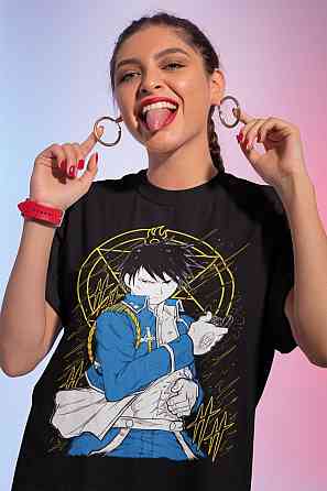 Футболка для мальчика аниме Стальной алхимик оверсайз (рост от 165 до 180 ) Черний AnimeJ0322m Днепр