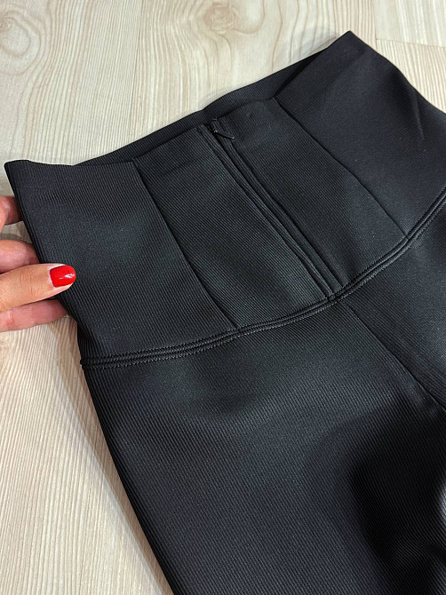 Лосини жіночі Kenalin 88-1 утеплені з корсетом на блискавці в рубчик чорні, чорний, 2XL Київ - фото 14