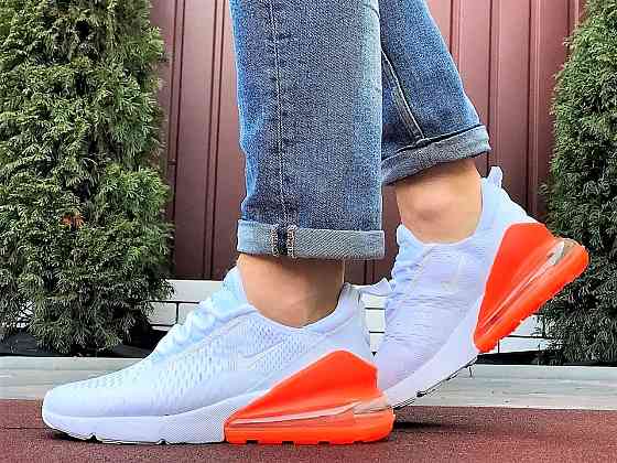 Кросівки Nike 270 Чоловічі Білі з Амортизацією Червоні Жовтогарячі Найк (розміри: 41,42,43,44,45) Дніпро