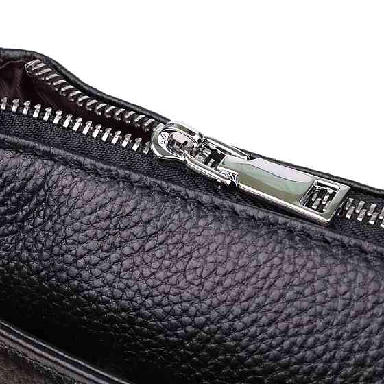 Жіноча сумка з двома ремінцями із натуральної шкіри Vintage 22926 Чорний Київ