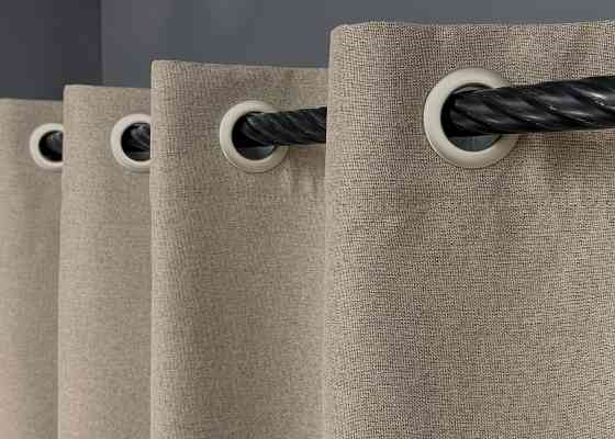 Комплект штор на люверсах VR-Textil Блэкаут двусторонний ASHEN NIGHT № 1853ш Бежевый 150х270 см 2 шт (37-0293) Киев