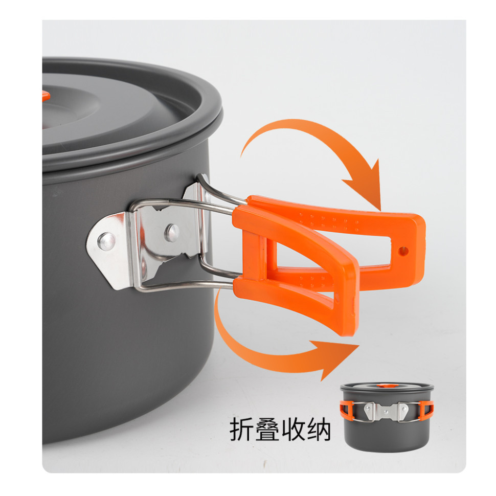 Набор туристической посуды (кастрюля с крышкой, сковородка, 2 тарелки, ложка, черпак и губка) BRS-151, алюминий Киев - изображение 5