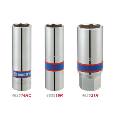 Головка торцева KING TONY 1/2" свічкова 16 мм шестигранна з гумою (463516RC) Вінниця - фото 1