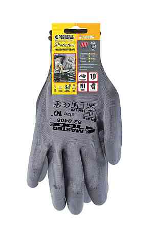 MASTERTOOL Рукавички трикотажні безшовні MASTERTOOL нітрилове покриття долоні 10" підвіс сірі 8 Коломия