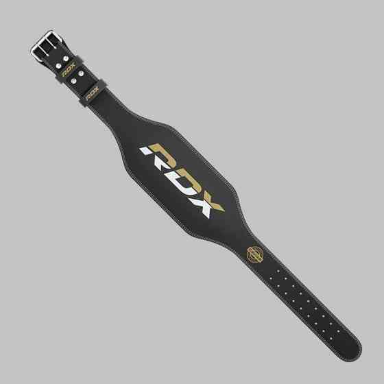 Пояс для важкої атлетики RDX 6 шкіряний Black Gold 2XL Каменское