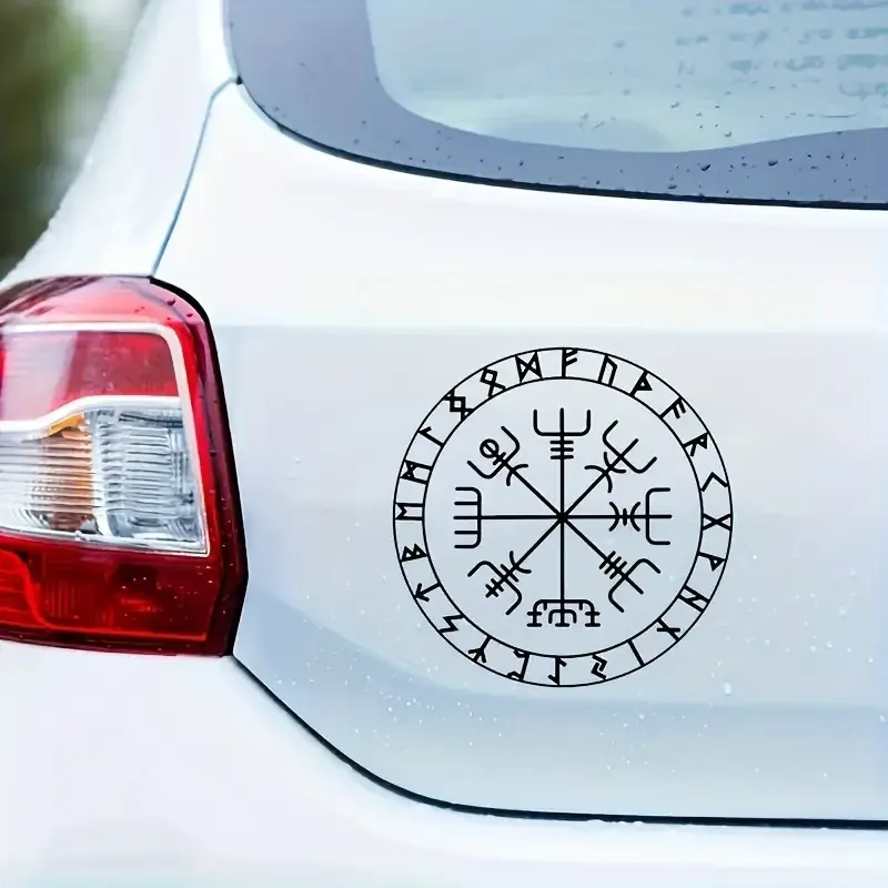 Рунический стикер Вегвизир – защитный оберег с рунами. Виниловая наклейка 15 см для авто, ноутбука и Киев - изображение 3