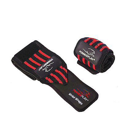 Кистьові бинти PowerPlay 3081 Gym WristT Wraps Чорно-Червоні Каменское - изображение 2
