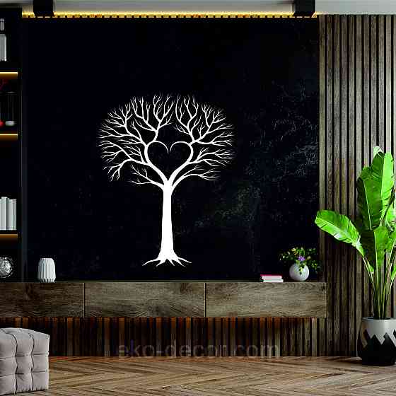 Декоративне настінне Панно «Дерево», Декор на стіну 90*72 см, Білий Київ