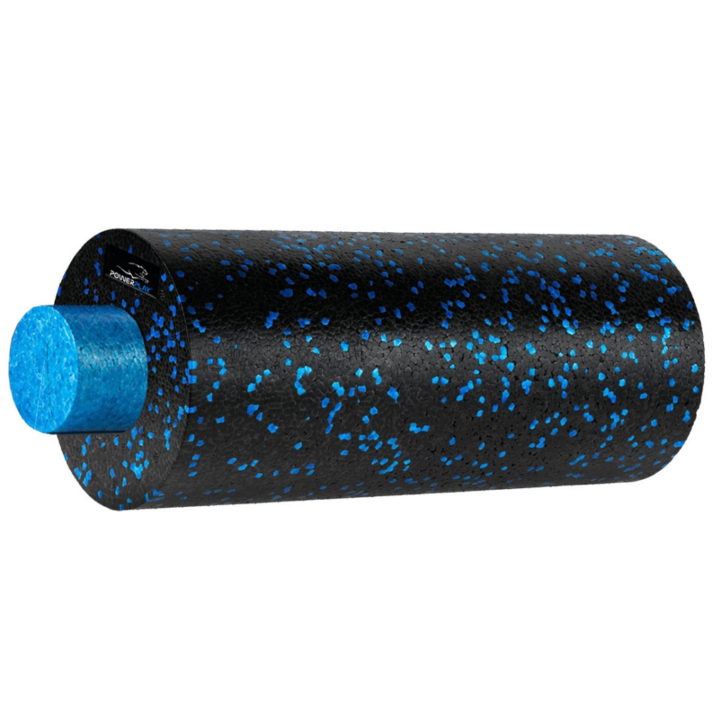 Масажний ролик (роллер) гладкий PowerPlay PP-4348 2 in 1 EPP Foam Roller Чорно/Синій (33x14см.) Кам'янське - фото 2