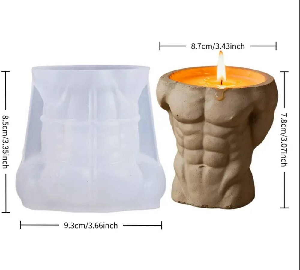 Силиконовый молд мужской торс для свечей и декора Киев - изображение 2