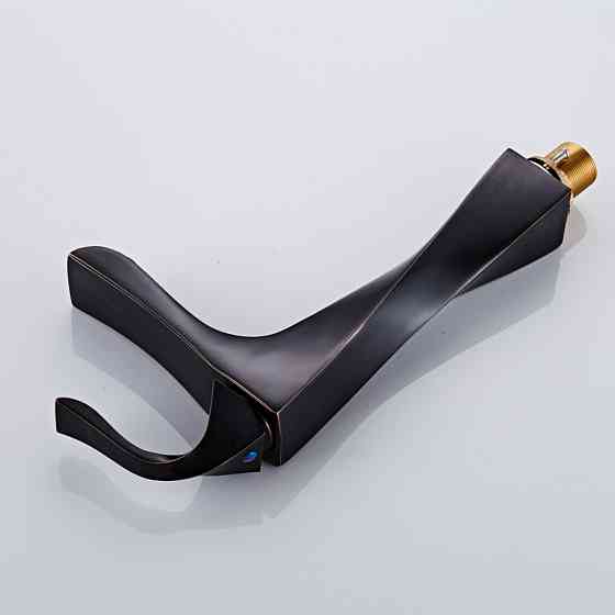 Дизайнерский смеситель для умывальника WanFan люкс качества, кран в ванную с одной ручкой матовый Черный Каменец-Подольский