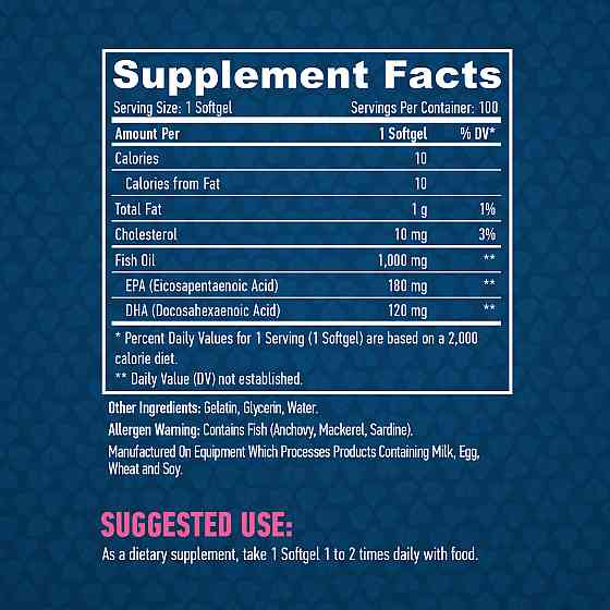 Омега-3 Haya Labs Omega 3 1000 mg 100 softgels Луцк