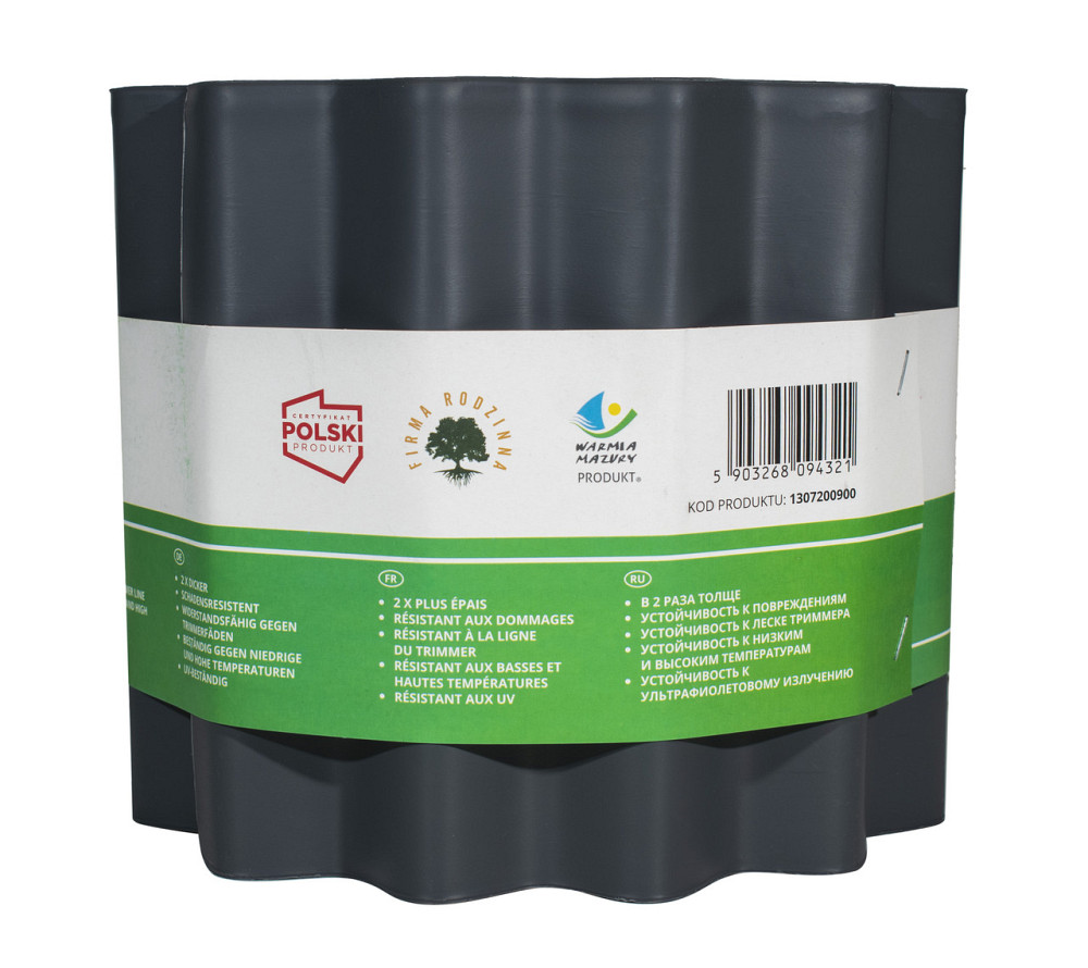 Бордюрна стрічка 20 см 9 метрів сіра посилена VARTCO (Польща) Дніпро - фото 4