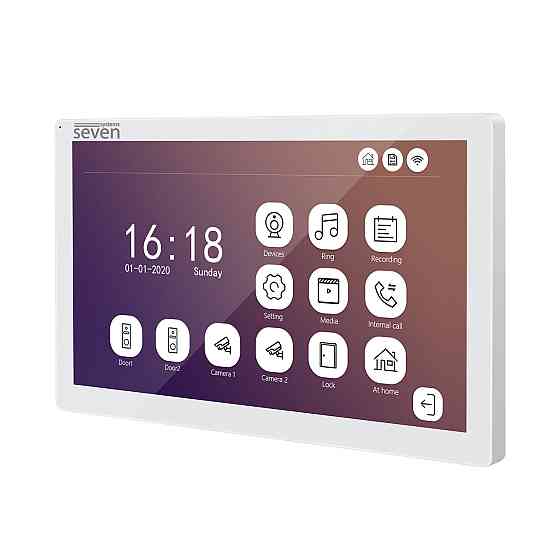 Комплект Wi-Fi домофона 10 дюймов с вызывной панелью SEVEN DP-7517/07Kit white Киев