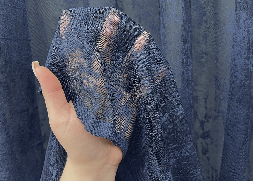 Тюль жакард, колекція "Мармур" колір темно-синій 2039т Київ - фото 3