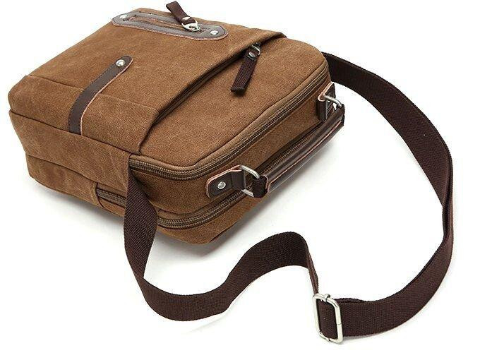 Сумка вертикальная текстильная Vintage 20155 Коричневая Киев - изображение 6