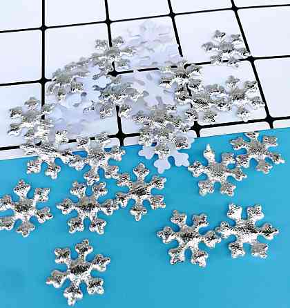 Новый год снежинки 95 штук 25 мм серебристый Киев