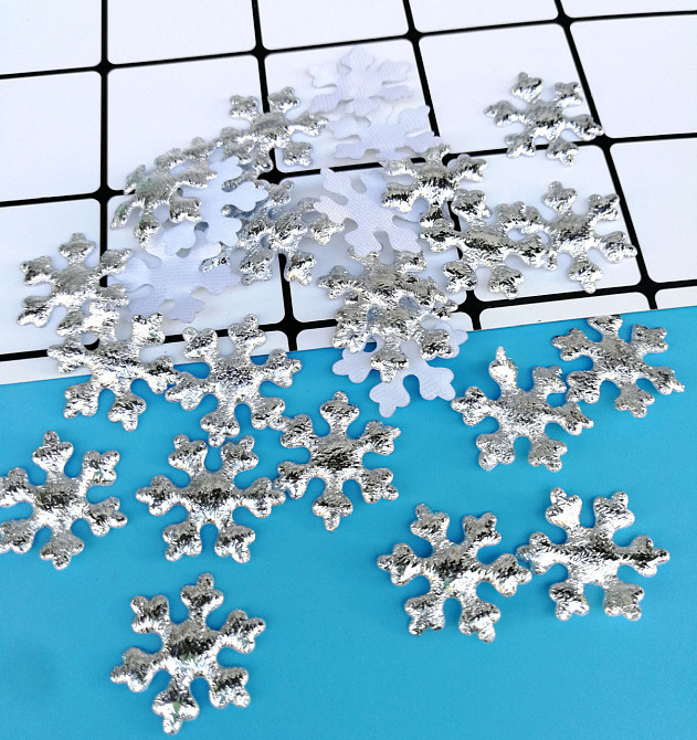 Новый год снежинки 95 штук 25 мм серебристый Киев - изображение 2