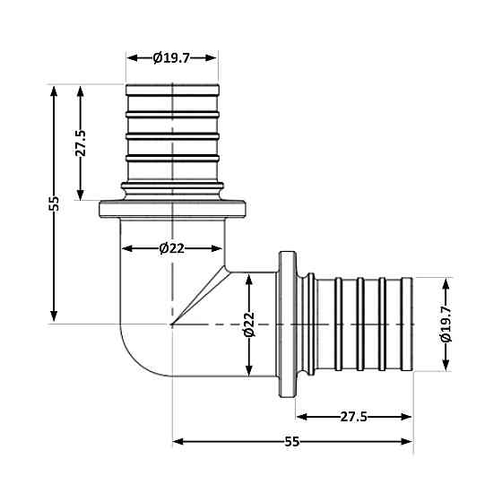 Кут натяжний Icma No1035 d25х3,5 851035GX05 Київ
