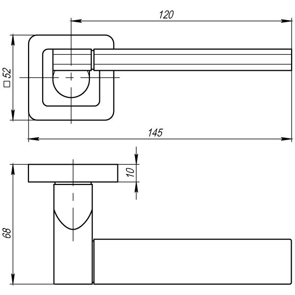 Ручка раздельная Punto (Пунто) GALAXY SN/CP-3 Матовый никель/хром Киев - изображение 3
