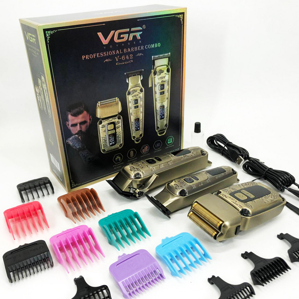 Професійна акумуляторна машинка Акумулятор VGR, Бездротовий акумуляторний тример для стрижки волосся KN-67 Львів - фото 13