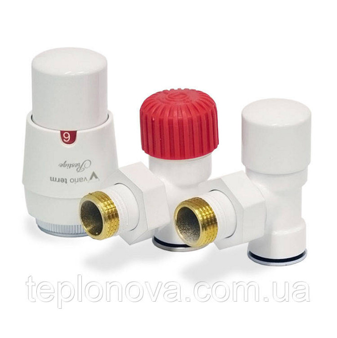 Комплект під'єднання радіатора термостатичний Vario Term ROYAL, білий, подовжувачі 40 мм (2 шт.), маскувальні розетки (2 шт.) Чернівці - фото 4