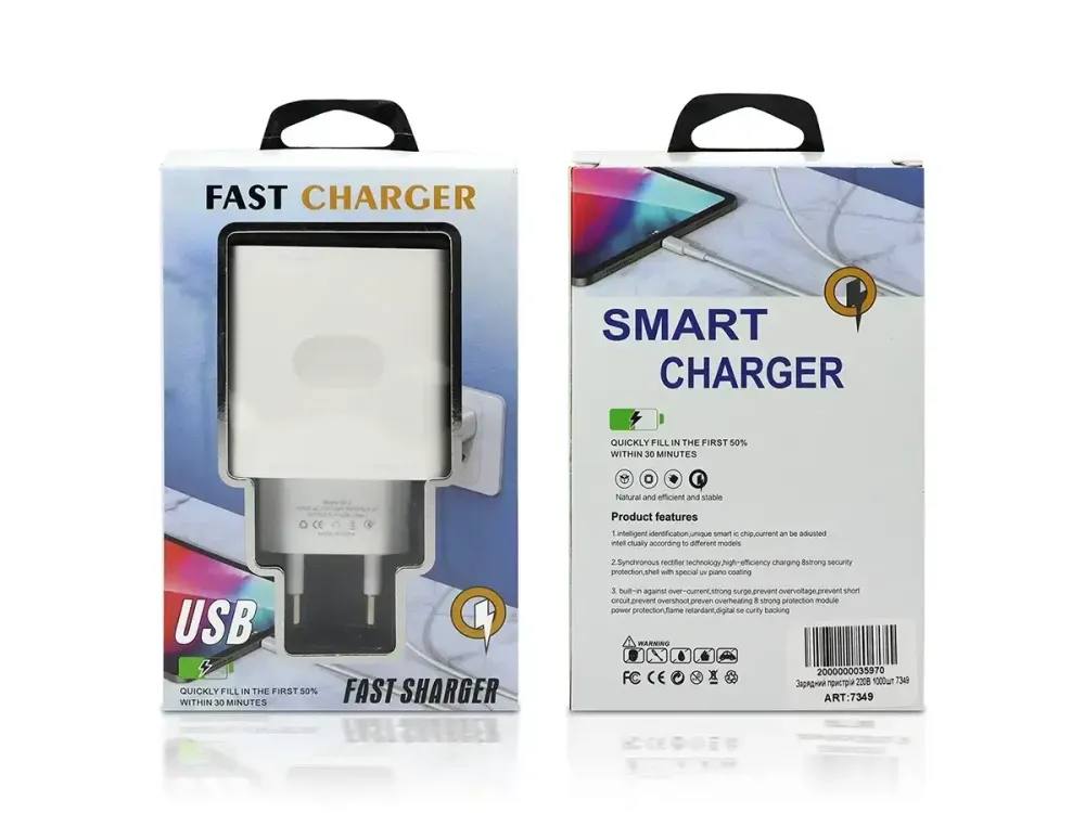 Зарядний пристрій 33-2 220В USBx1 2,4А QC3.0 – швидка та надійна зарядка для смартфонів, планшетів і гаджетів Одеса - фото 7