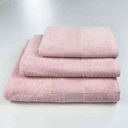 Набір махрових рушників з Бордюром 3шт GM Textile 40х70см, 50х90см, 70х140см 400г/м2 (Рожевий) Суми