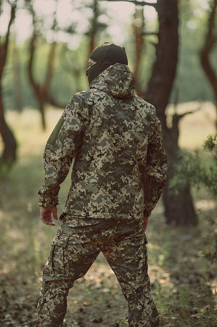Мужская армейская демисезонная куртка пиксель Soft Shell, военная демисезонная куртка для ВСУ XL Львов - изображение 1