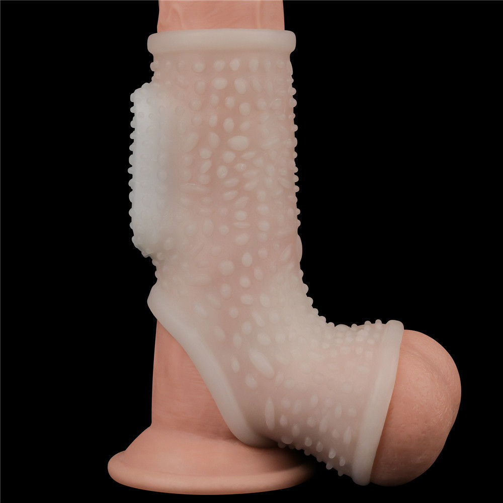 Насадка на член - Vibrating Drip Knights Ring With Scrotum Sleeve White Sex Aura Киев - изображение 8