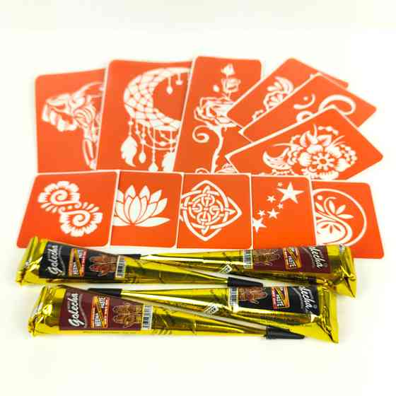 Набір хни з трафаретами для біо-тату №5 henna-set-05 Вінниця