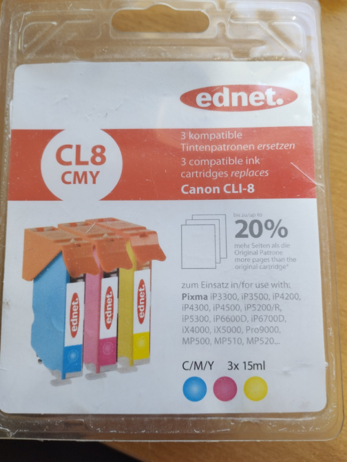 Набір сумісних картриджів ednet CL8 CMY для струменевих принтерів Canon Київ - фото 2