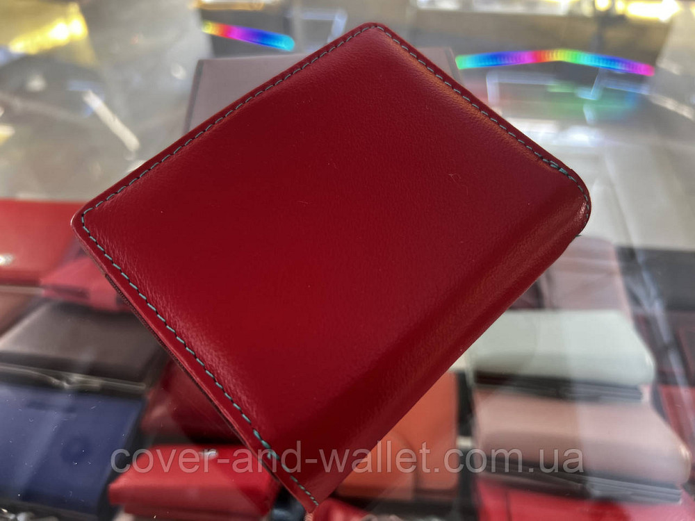 Маленький женский кошелек из натуральной кожи красного цвета с хлястиком на магните ST Leather 259 Киев - изображение 12