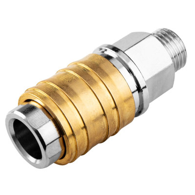 Коннектор для шланга Neo Tools муфта быстросъемная пневматическая, 1/4", 16бар, нержавеющая сталь, латунь (12-635) Винница - изображение 3