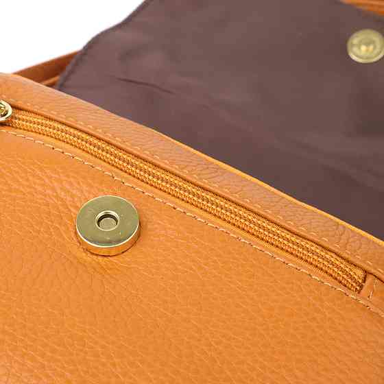 Вместительная повседневная сумка из натуральной кожи для женщин Vintage 22968 Рыжий Киев