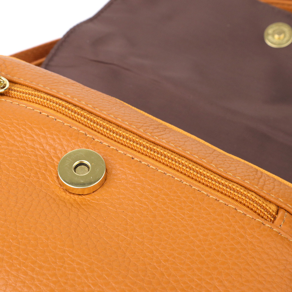 Вместительная повседневная сумка из натуральной кожи для женщин Vintage 22968 Рыжий Киев - изображение 6