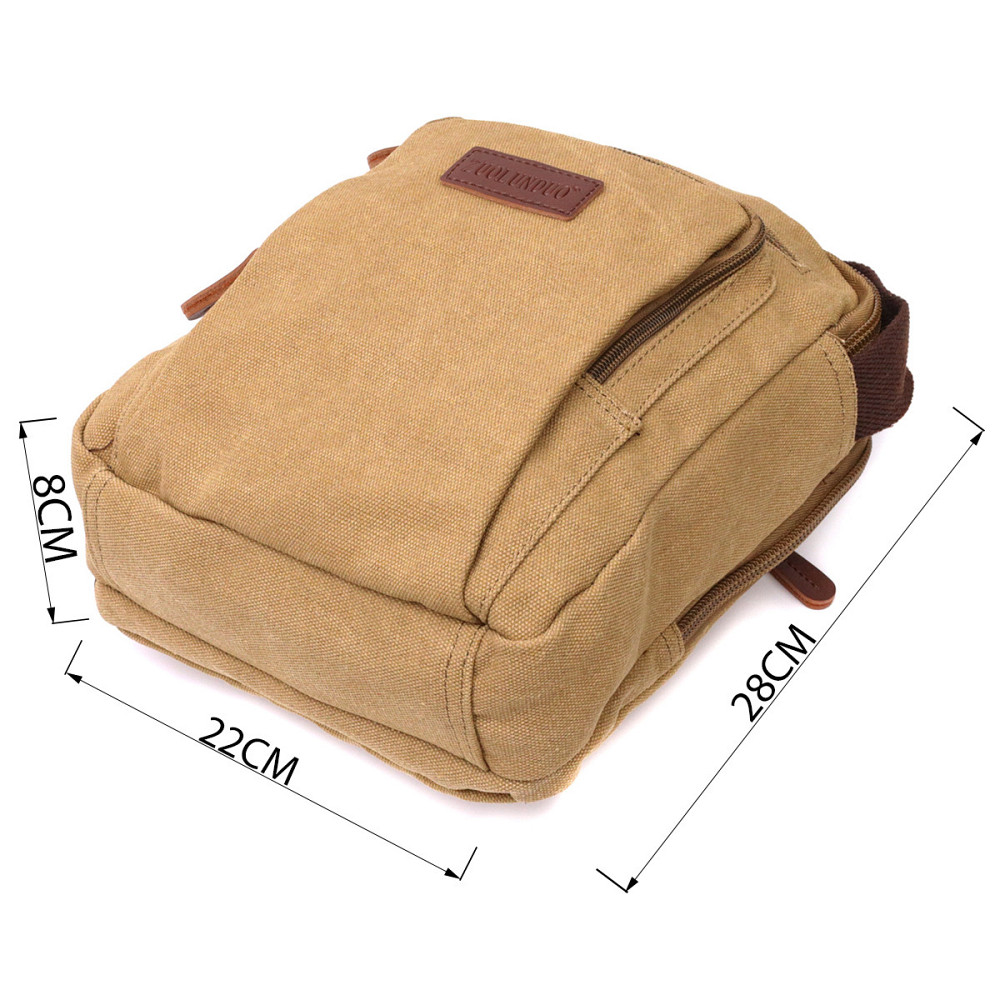 Вертикальна сумка для чоловіків із текстилю Vintage 22239 Пісочний Київ - фото 3