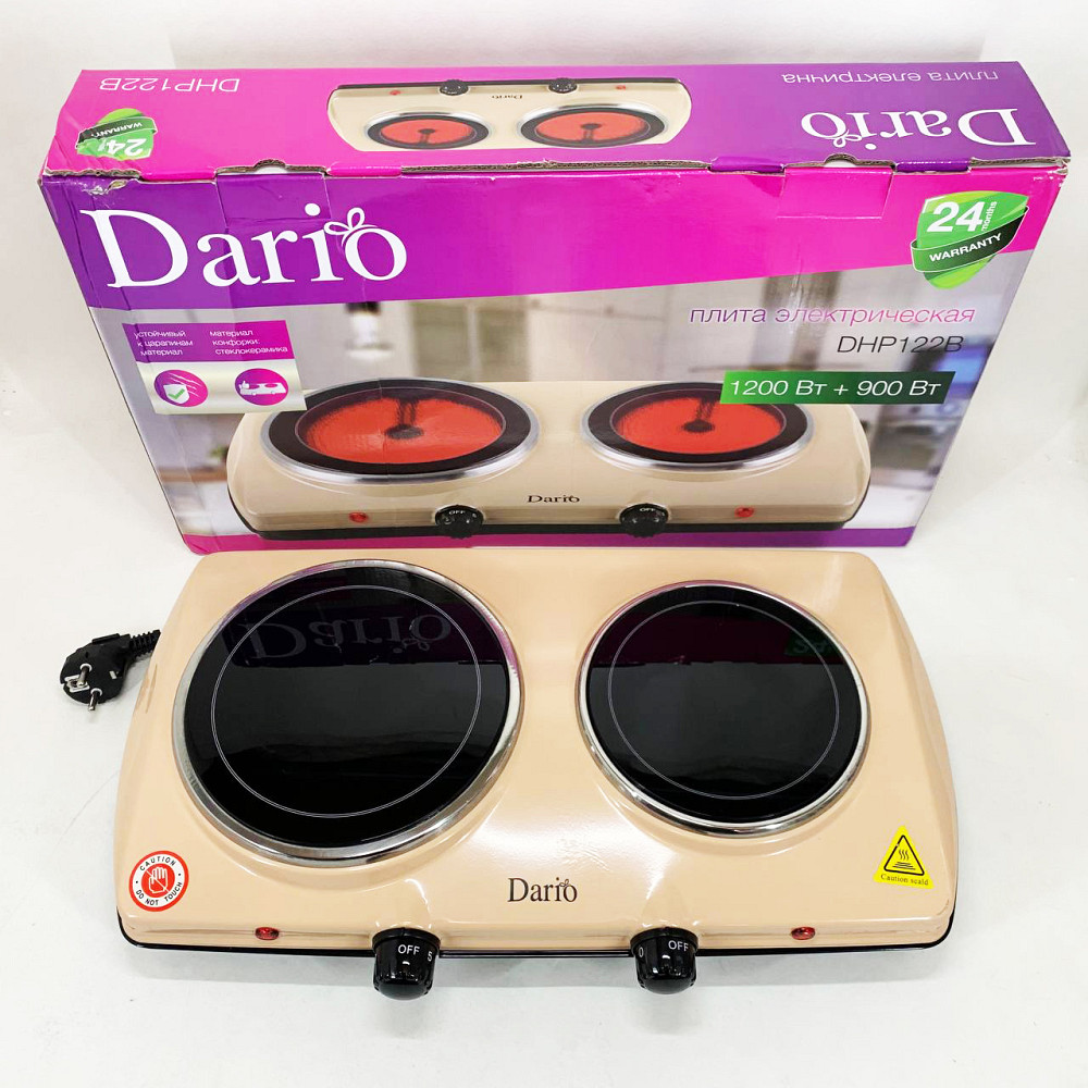 Плиты электрические бытовые 2 конфорки DARIO DHP122B 2100 Вт, Варочная настольная плита MN-45 Львов - изображение 8
