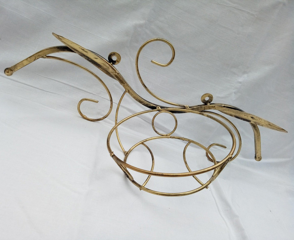 Подставка пристенная кованая для цветов на 1 вазон, на стену, стойка под цветы, вазон Киев - изображение 1