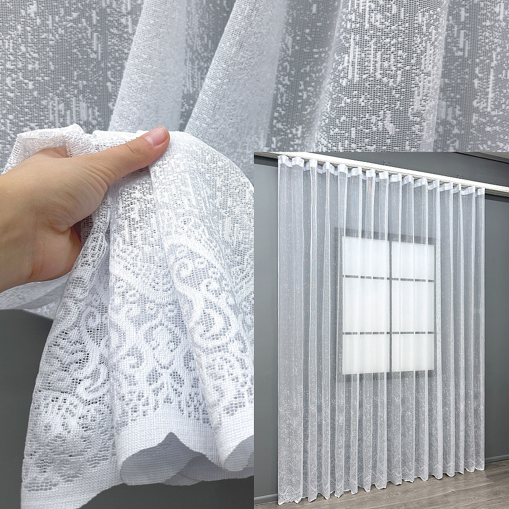 Тюль VR-Textil 2139т Мармур Жакард Білий 200х250 см (43-430) Київ - фото 1