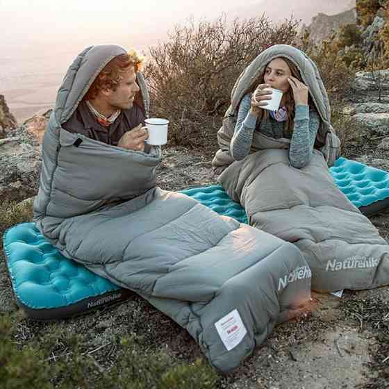 Спальник з капюшоном Naturehike M400 NH20MSD02, down cotton, сірий Київ