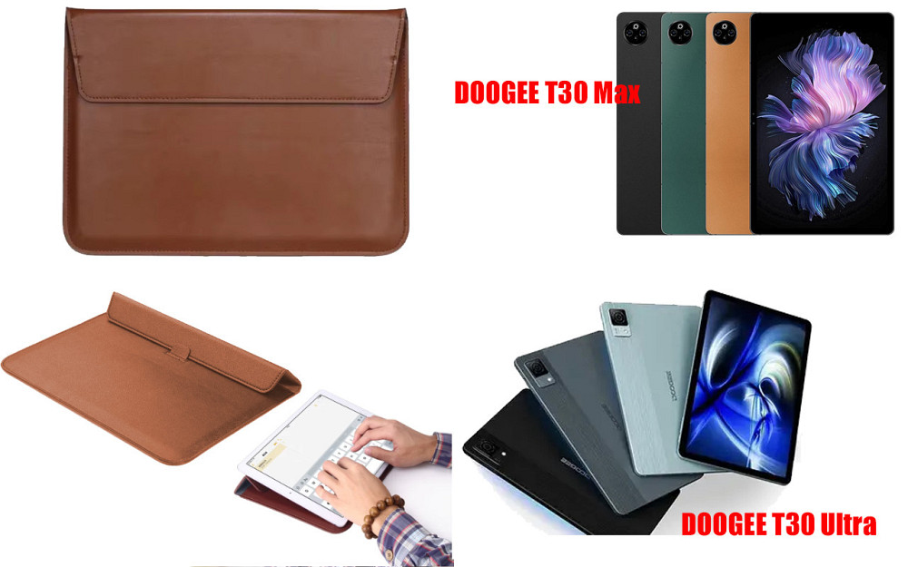 Чохол-конверт VitoCase для Doogee T30 Max, з функцією підставки для планшета Чорний Коричневий Київ - фото 1