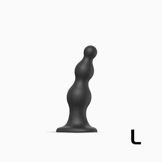 Насадка для страпона Strap-On-Me Dildo Plug Beads Black L Sex Aura Київ