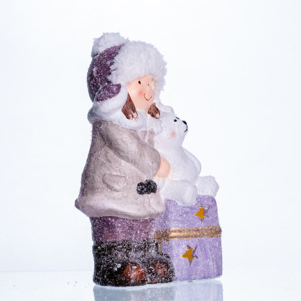 Світлова новорічна фігурка "Дівчинка з ведмедиком" Київ - фото 2