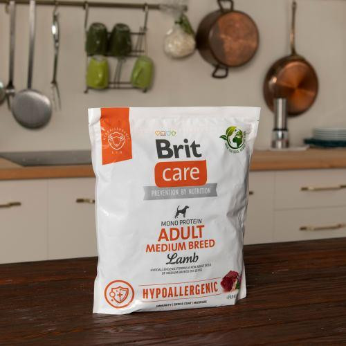 Сухой корм Brit Care Dog Hypoallergenic Adult Medium Breed для собак средних пород, гипоаллергенный с ягненком, 1 кг Киев - изображение 6